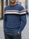 Moški črtast modri pulover Dstreet WX2336