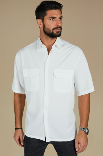 Moška bela majica s kratkimi rokavi Dstreet KX1083