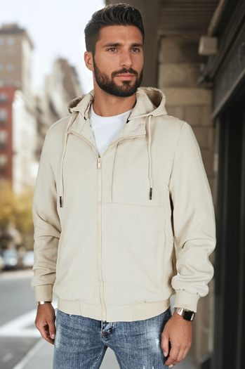 Moška prehodna jakna s kapuco bež barve Dstreet TX5030