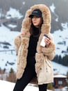 Ženska zimska jakna parka s krznom CHARMFUR beige Dstreet TY4770