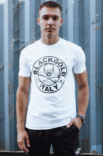 Moška majica s potiskom bela Dstreet RX5585