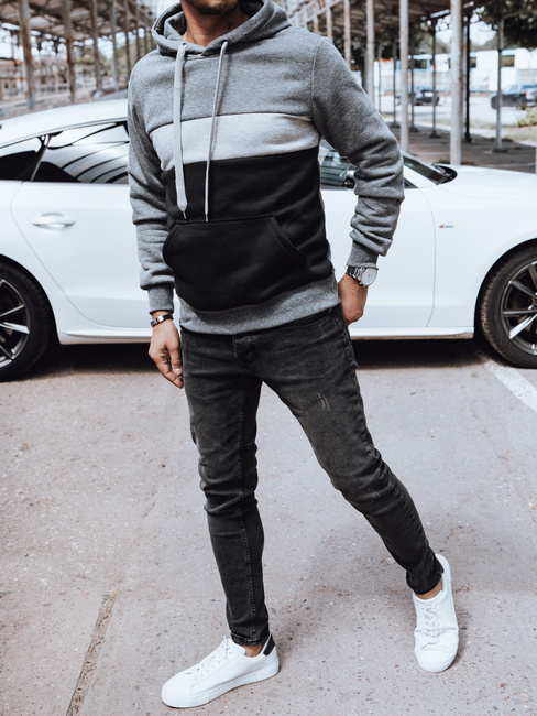 Moška majica s kapuco temno siva Dstreet BX5826