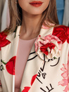 Ženska prevelika cvetlična jakna PETALISSA light beige Dstreet PY0124