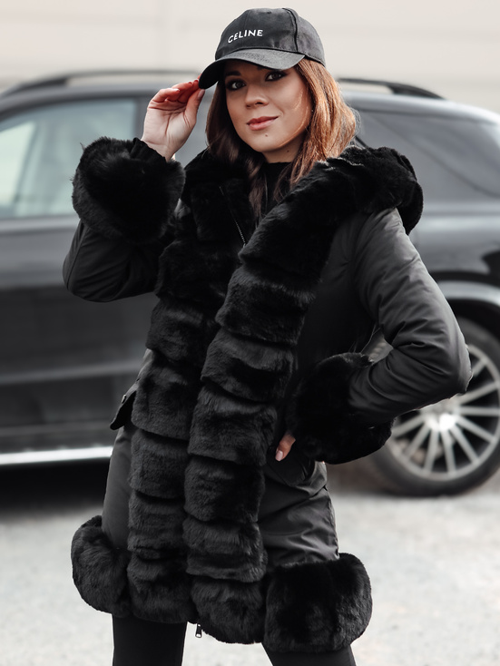 Ženska jakna s krznom FURRWINT black Dstreet TY4772