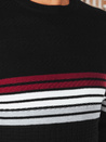 Moški črtasti pulover črne barve Dstreet WX2322