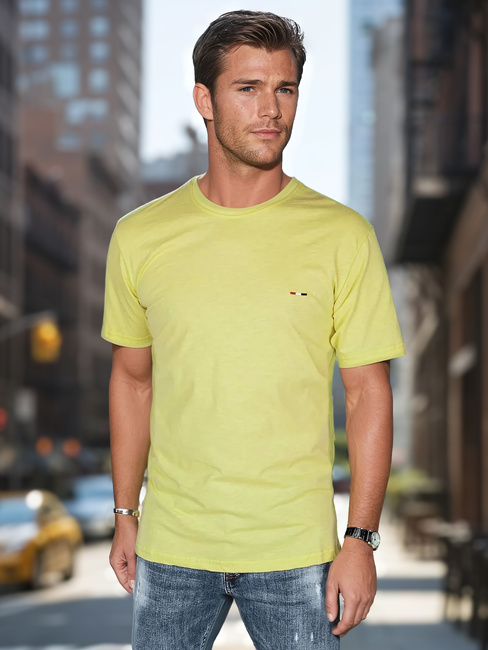 Moška majica z vezenino, rumena Dstreet RX5636