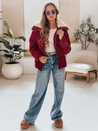 Ženska manšestrska jakna TRENDYGLAM burgundska Dstreet TY4942