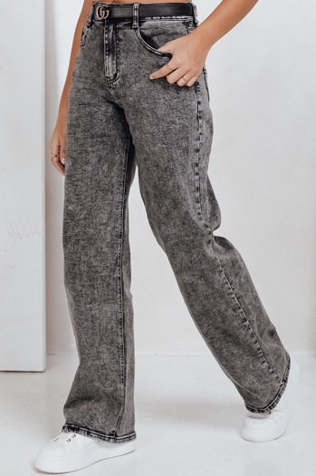 Ženske kavbojke s širokimi nogami črne barve Dstreet UY2747