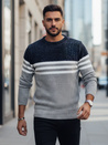 Moški črtast siv pulover Dstreet WX2230