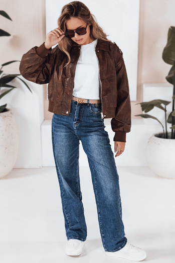 Ženske modre kavbojke s širokimi nogami Dstreet UY2814