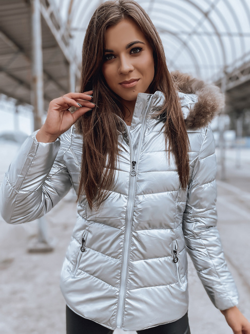 Ženska prešita jakna NELLY Barva Srebrna DSTREET TY2273