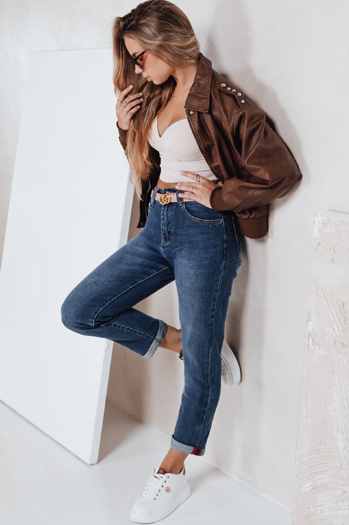 Ženske kavbojke mom fit blue Dstreet UY2773