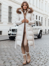 Ženska prešita zimska jakna s krznom STYLEBELLA white Dstreet TY4610
