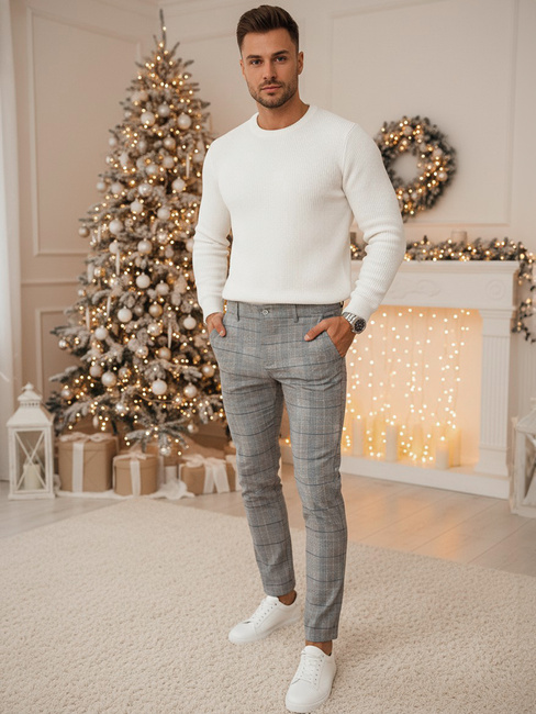 Moške svetlo sive hlače Dstreet UX4407z