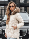 Ženska zimska jakna s krznom ecru Dstreet TY5513
