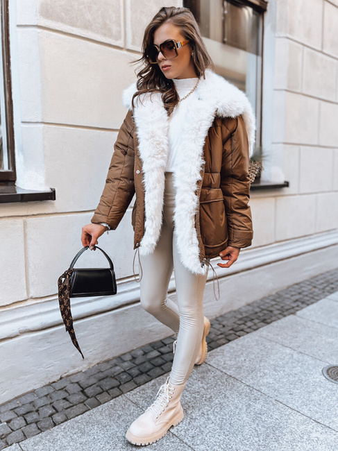 Ženska zimska jakna BRILLIANCE Barva kamela DSTREET TY3910