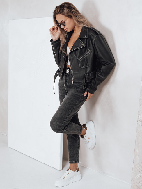 Ženske kavbojke mom fit black Dstreet UY2740