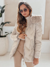 Ženska zimska bunda LOVEINSIDE prešita s krznom bež Dstreet TY5053