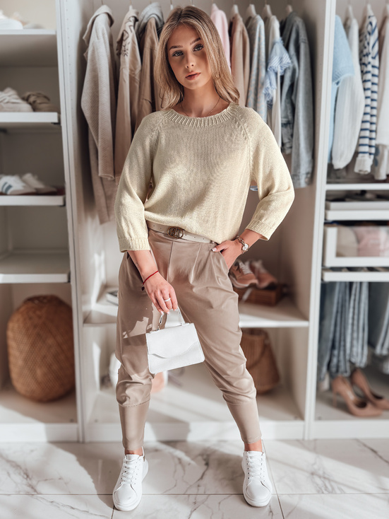 Ženski pulover prevelike velikosti SOFTICAN beige Dstreet MY2432