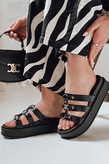 Ženske japonke s platformo PLATOFI black Dstreet ZY0879