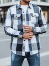 Moška modra karirasta flanelasta srajca Dstreet DX2676