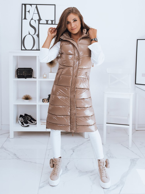 Ženski prešit telovnik GANTINI Barva kamela DSTREET TY2021