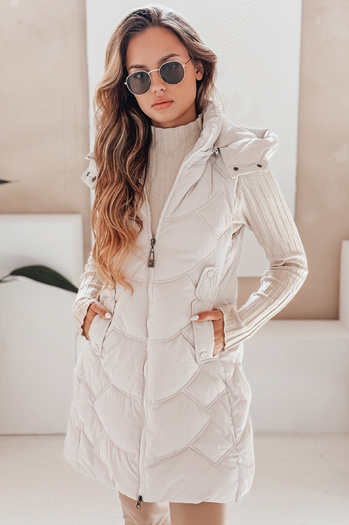 Izolirana prešita ženska jopica svetlo siva Dstreet TY5102