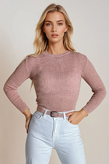 Ženski pulover AURINA light pink Dstreet MY1387