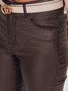 Rjave hlače iz eko usnja Dstreet UY2758
