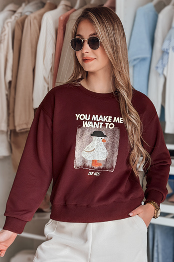 Ženska bluza s potiskom GOOSHY burgundska Dstreet BY1426