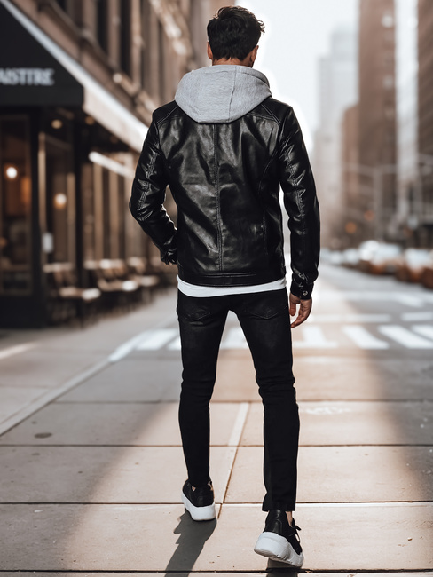 Moška usnjena jakna črna Dstreet TX4330