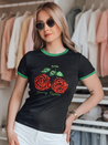Ženska majica z bleščicami ROSAWIS black Dstreet RY2846