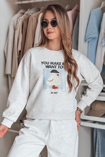 Ženska majica s potiskom GOOSHY sive barve Dstreet BY1425