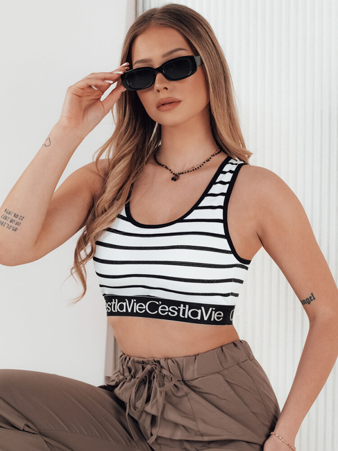 Ženska črtasta majica SUNSEL bela Dstreet RY2417