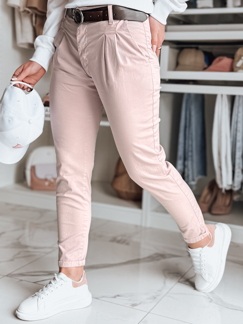 Ženske hlače s pasom MODELA roza Dstreet UY2569