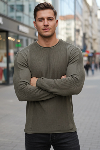 Moški kaki pulover WX2310z