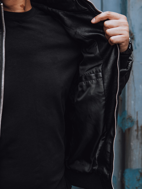 Moška usnjena jakna črna Dstreet TX4739
