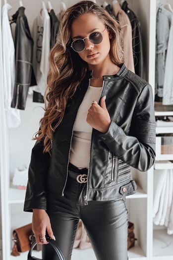 ROCKMISS ženska usnjena jakna črna Dstreet TY4965