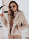 Ženski krznen plašč GLAMFLUFFY short beige Dstreet TY4984