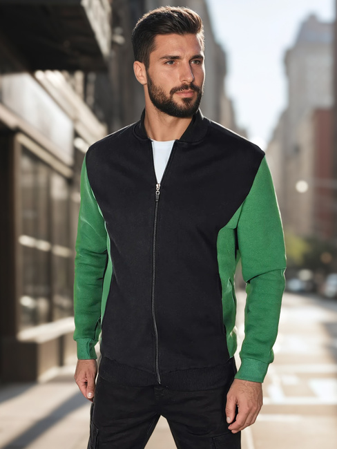 Moška jopa z zadrgo in pokončnim ovratnikom črna Dstreet BX5908