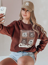 Ženska bluza prevelike velikosti z medvedki MISOBEARS burgundska Dstreet BY1434