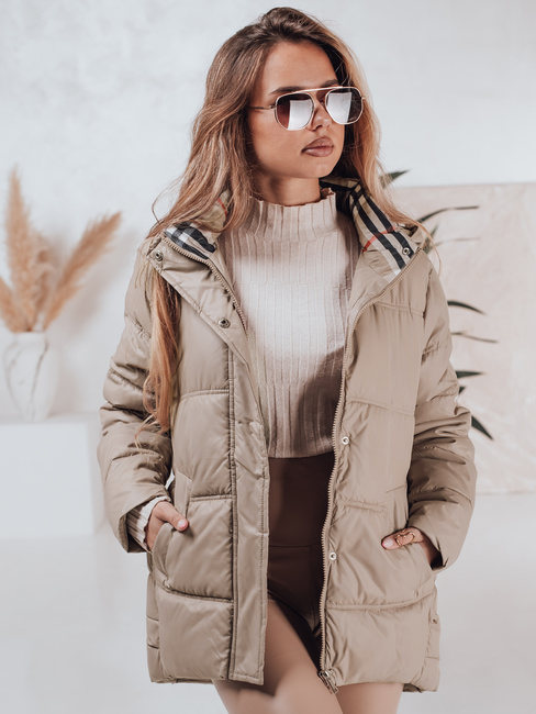 Ženska prešita jakna HIMES beige Dstreet TY4243