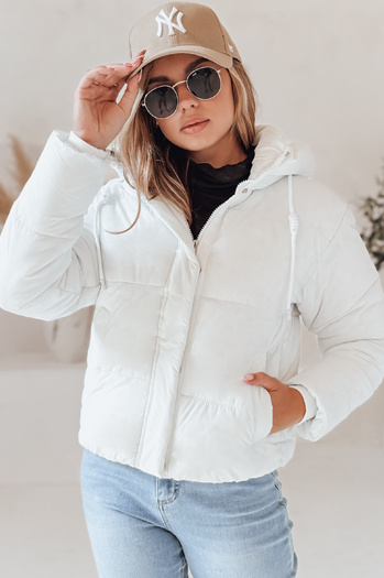 Ženska prešita zimska jakna SNOWLIKE s kapuco bela Dstreet TY4932