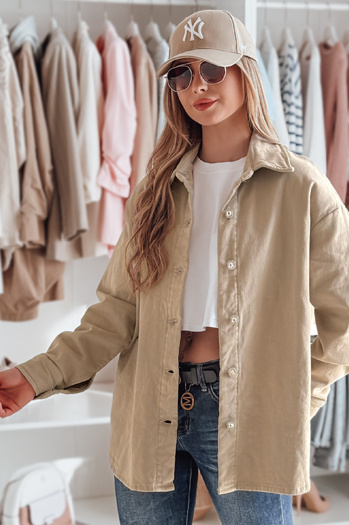 Ženska prehodna srajčna jakna oversize KOSMOJACK c.bež Dstreet TY4841