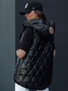 Ženski prešiti telovnik s kapuco GLITZY black Dstreet TY4447