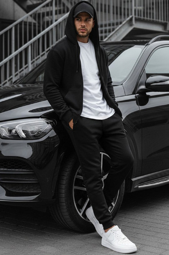 Moška jopa z zadrgo Barva Črna DSTREET BX2192