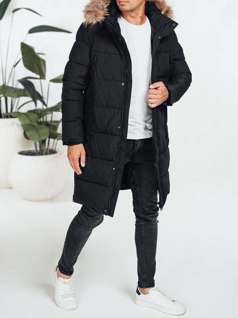 Moška prešita zimska jakna črna TX5074
