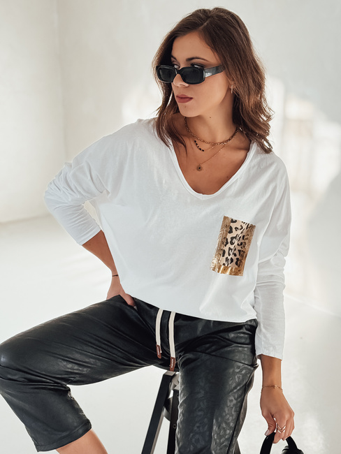 GLAMZONE ženska bluza s potiskom oversize bela Dstreet RY2683