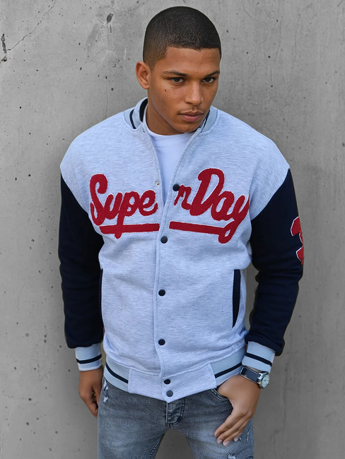 Moška siva jopa z zadrgo Dstreet BX5446