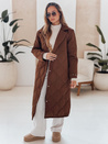 Ženski prešiti dolgi plašč TRENDIFY rjave barve Dstreet TY4939